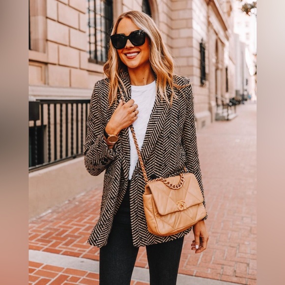 Anine Bing Women's Diana Fishbone Blazer Coat - Picture 6 of 7